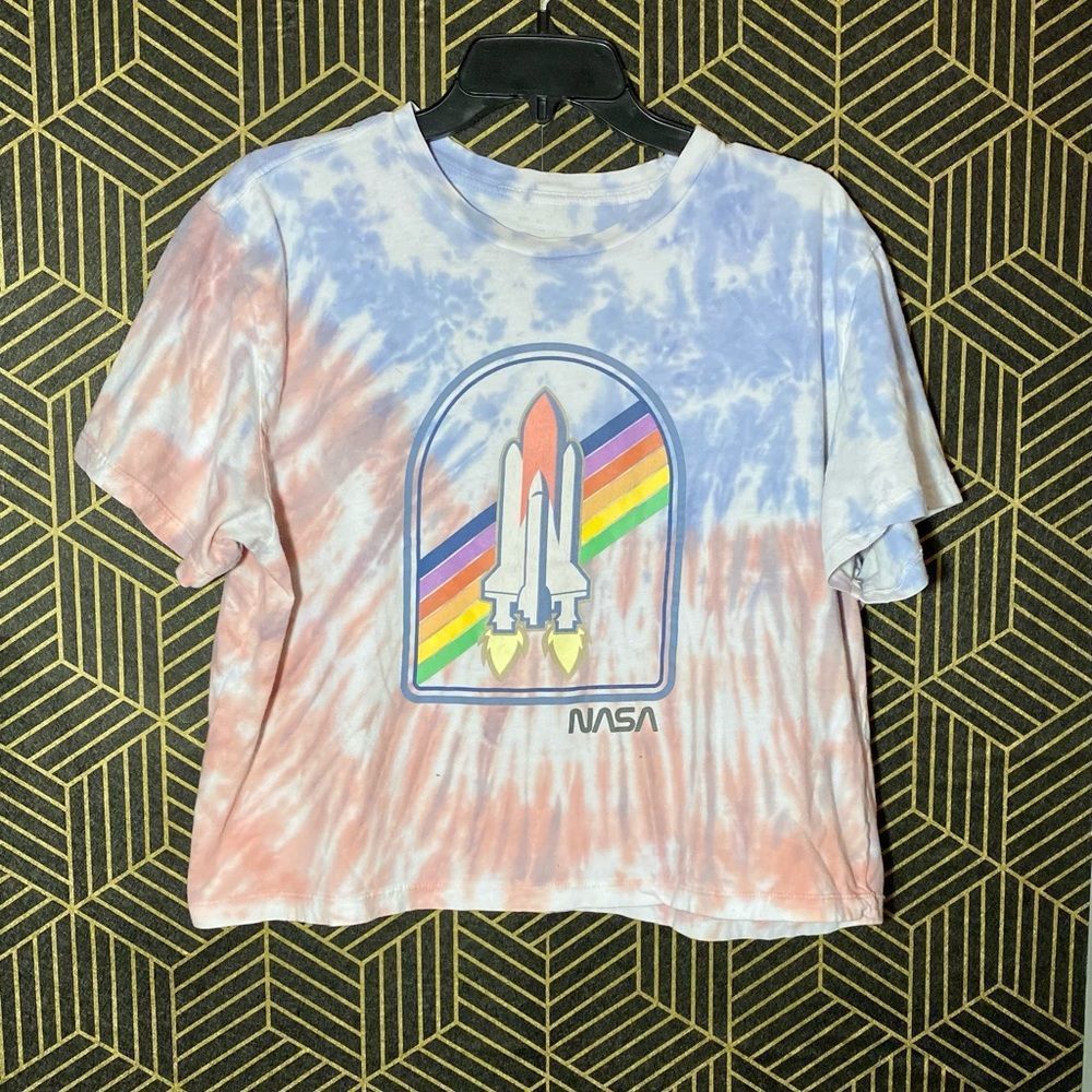 NASA tie dye crop top XXL